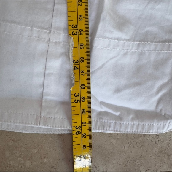 J Crew White Elena Mini Shirtdress Fitted Waist Cotton Women Size 10 Tall - Picture 10 of 13